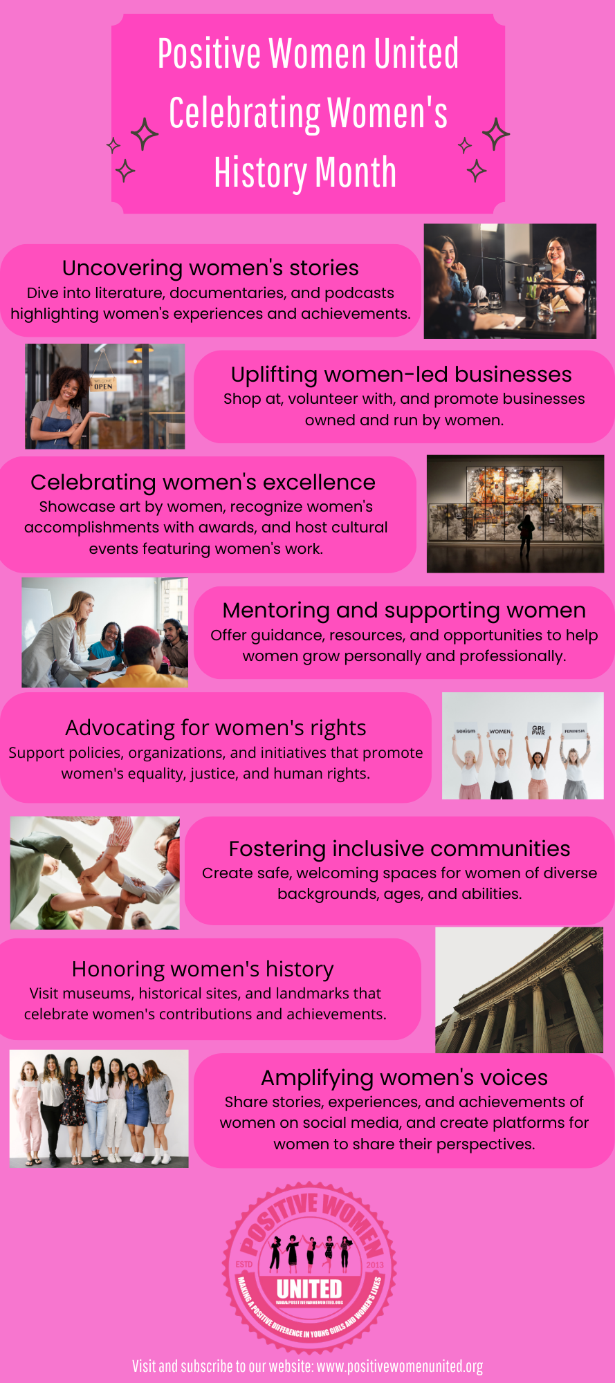 Positive Women United Celebrates Women History Month With Helpful Female Empowered Tips