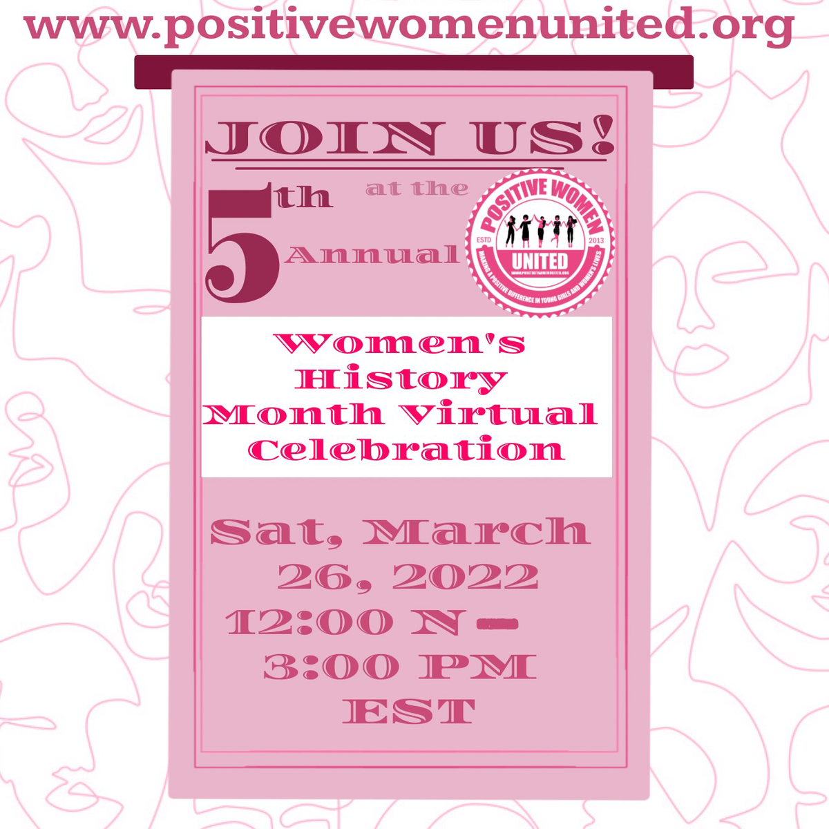TICKETS NOW AVAILABLE FOR THE 5TH ANNUAL VIRTUAL WOMEN'S HISTORY MONTH CELEBRATION