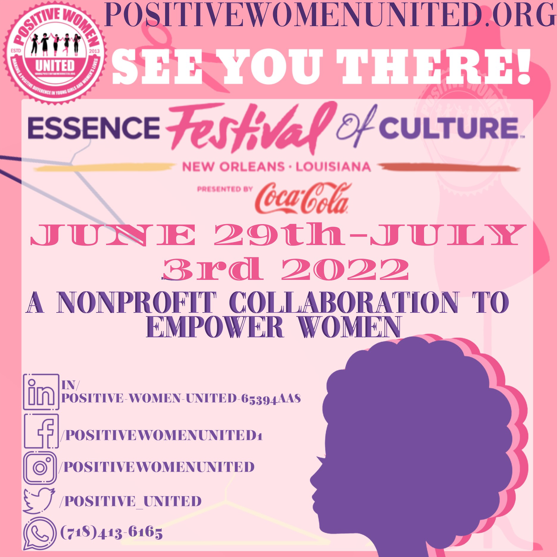 Positive Women United is at Essence Festival Of Culture!!