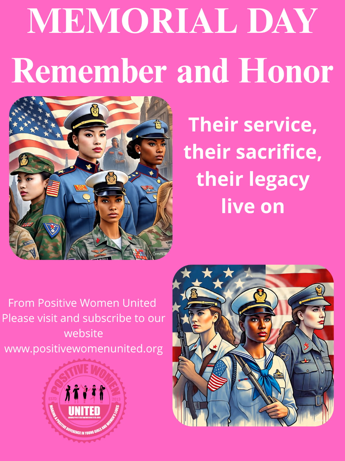 Positive Women United Honors The Female Empowered Brave And Fallen On Memorial Holiday