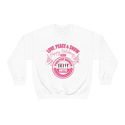 Love, Peace & Snow Holiday Crewneck Sweatshirt